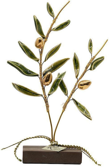 Rozos Ceramics Διακοσμητική Ελιά από Κεραμικό Υλικό 7.5x22cm