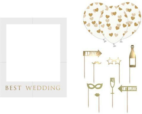 Σετ Photo Booth Γάμο "best Wedding"