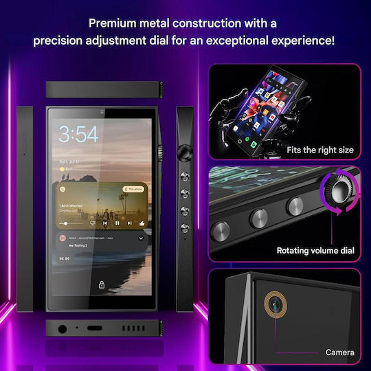 Mp3 Player Android 13 192GB 64GB ROM + Card 128GB Bluetooth 5.0 Wifi Ecran Tactil HD 4.7 Inch 4GB RAM Camere Față Spate Asistent AI Player Muzică Video Pentru Copii