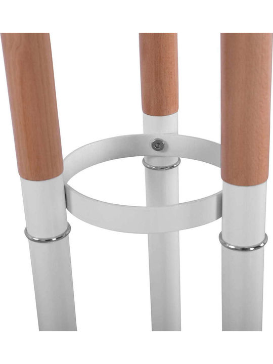 Freebox Metallic Coat Rack White/ Brown Triple with 9 Positions 37x37x173cm