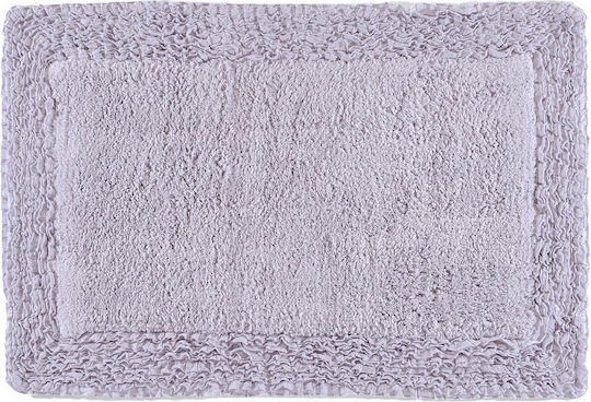 Down Town Home Badematte Baumwolle Rechteckig Frill 60-0285 Flieder 70x160cm