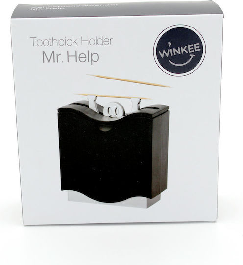 Winkee Калъф за клечки за зъби Mr.Help Winkee Пластмасов 7.5x9 см Черен