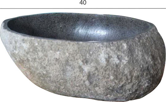 HomeMarkt Aufgesetztes Waschbecken Stein 40x40x20cm Gray