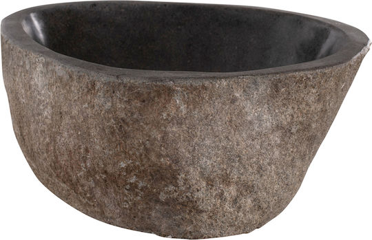HomeMarkt Aufgesetztes Waschbecken Stein 40x40x20cm Gray