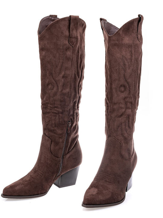 Women's Boots with Mid Heel Brown