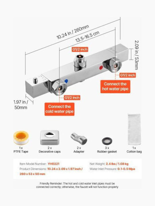 Vevor Mixing Bathtub Shower Faucet Thermostatic Bronze Vevor Mixing Bathtub Shower Faucet Thermostatic Bronze