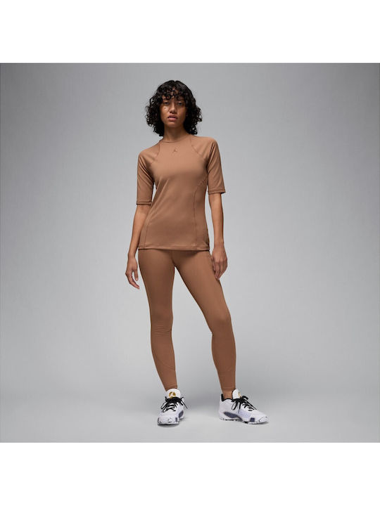 Training Damen Leggings Archaeo Braunweiß