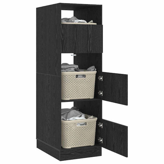 vidaXL Badezimmerschrank Wäscherei B50xT68xH162cm Schwarz