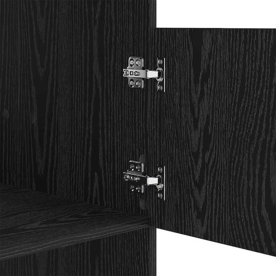 vidaXL Badezimmerschrank Wäscherei B50xT68xH162cm Schwarz