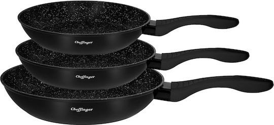 Cheffinger FA-03 Pfannen-Set aus Aluminium 3-teilig