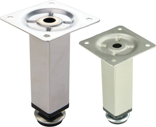 FFG Metallic Furniture Leg with Regulator Suitable for Table / Coffee Table / Office 2.5x2.5x10cm Silver