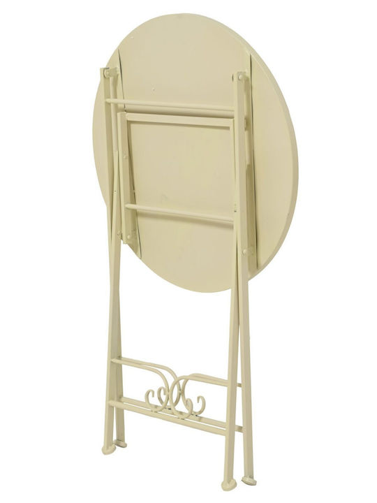 Metal Table for Small Outdoor Spaces Cream 76x76cm