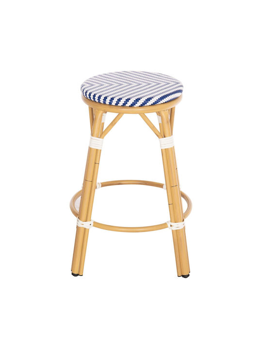 Σκαμπό Μπαρ από Αλουμίνιο Bamboo Look Μπλέ 43x43x65cm