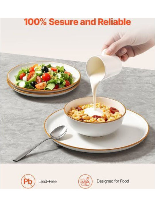 Vevor White Ceramic Dinnerware Set 18pcs