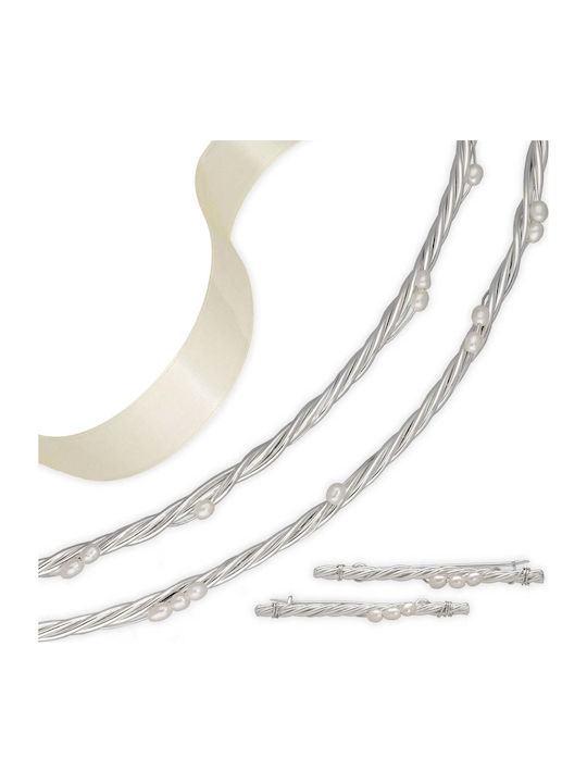 Handmade Silver Wedding Crowns with Pearls