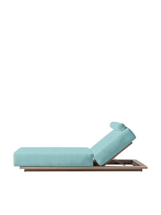 Deckchair Wooden Zizel with Cushion White 209x74x12cm.