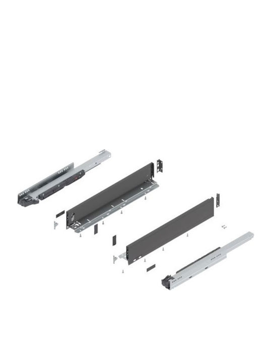 Blum Rectangular Metal Drawer Anthracite 50x9cm 104-770M500Gray
