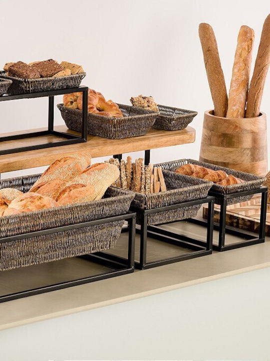 Espiel Καλάθι Αποθήκευσης Rattan Γκρι 53x32.5x9cm 2τμχ