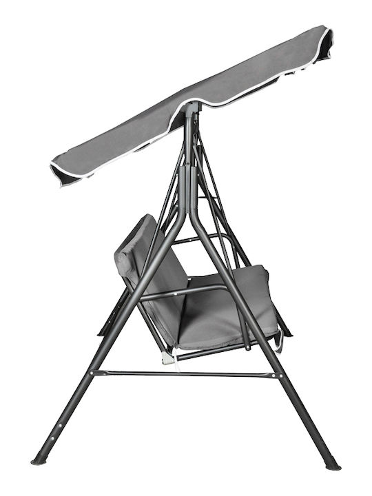 Globo Egg Chair Swing with Stand and Pillow Metallic Black L170xD110xH153cm