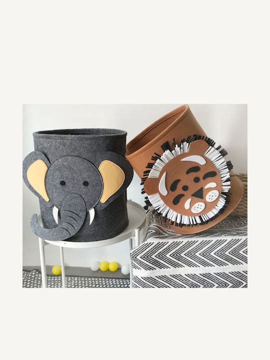 Queen Mother Kinder Stoff-Aufbewahrungskorb Elephant Grau 35x35cm Queen Mother Kinder Stoff-Aufbewahrungskorb Elephant Grau 35x35cm