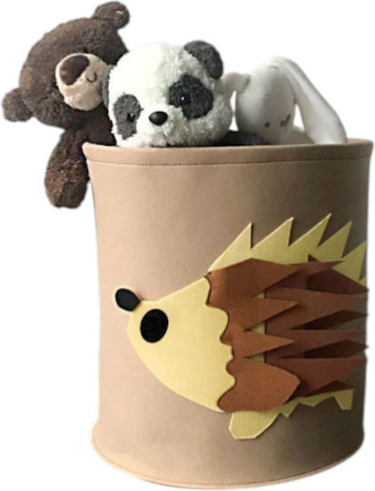 Queen Mother Kinder Stoff-Aufbewahrungskorb Happy Hedgehog Beiges 35x35cm