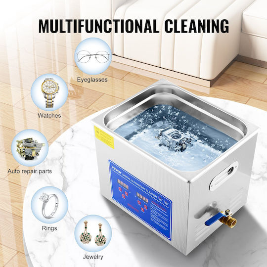 Vevor Ultrasonic Cleaner 10lt Inox with Digital Timer