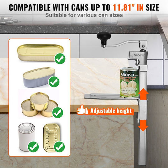 Vevor Countertop Can Opener Metallic