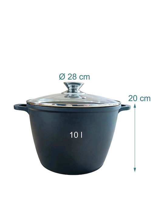 Relaxdays Tieftopf aus Aluminiumguss 10l / 20cm