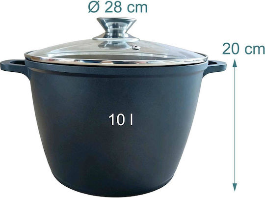 Relaxdays Tieftopf aus Aluminiumguss 10l / 20cm