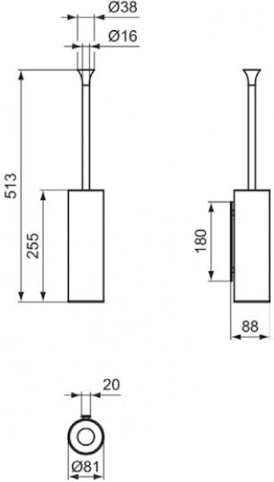 Ideal Standard La Dolce Vita Perie De Toaletă Metalică Pentru Baie