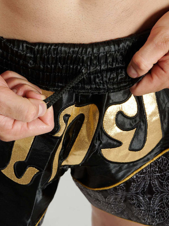 Leone 1947 Muay Thai Boxing Shorts Elite Kick-Thai Boxing Ab879 Black and Gold
