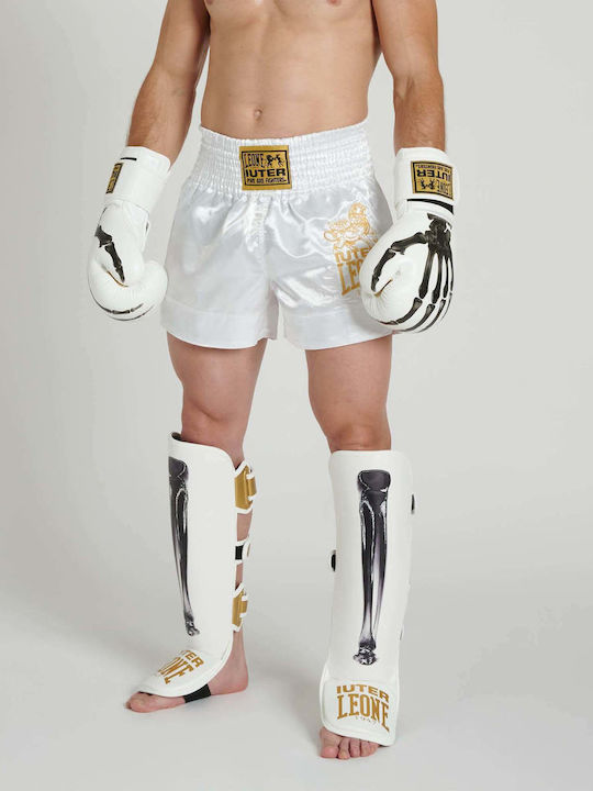 Σορτσάκι Kick Boxing Muay Thai Leone X Iuter Combat Shorts Λευκό
