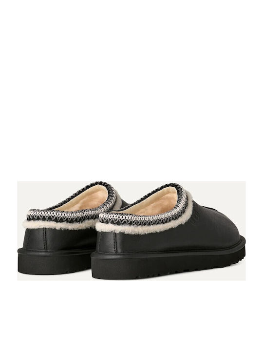 Tasman Winter Men's Slippers with Fur Black