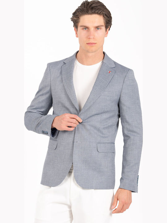Men’s Suit Jacket with Slim Fit Bahama Blue