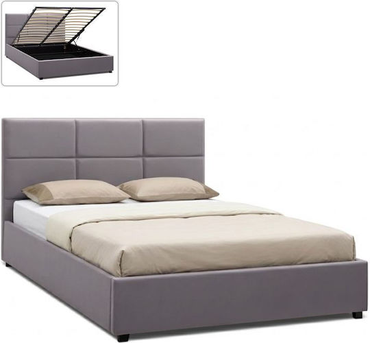 Kingston Pat Dublu Gri cu Spațiu de Stocare & Lamele pentru Saltea 150x200cm