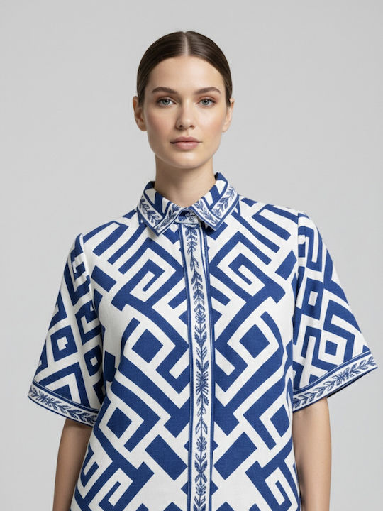 Women's Blue Set with Palazzo Fit Trousers