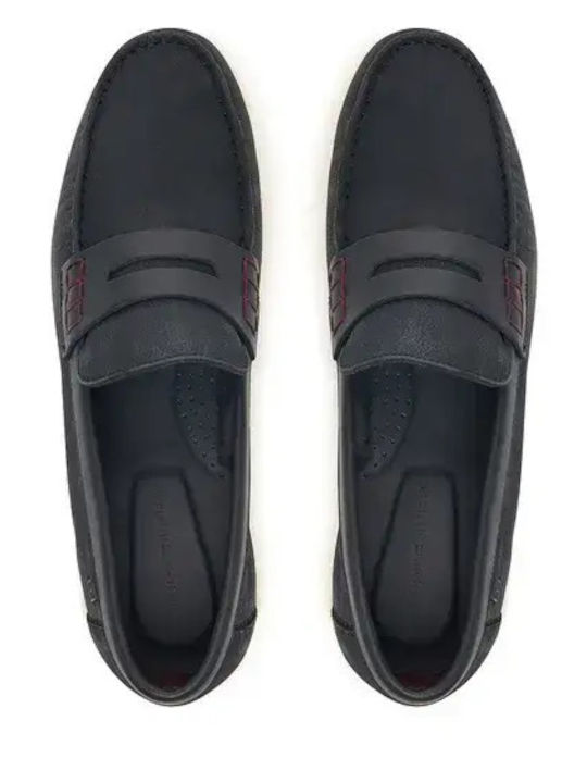 Leather Men's Loafers in Blue Colour