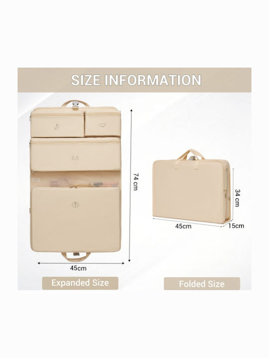 Miss Lulu Reise Koffer Beige mit 4 Räder