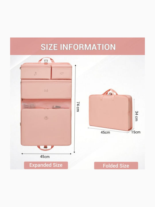 Miss Lulu Βαλίτσες Ταξιδιού Pink με 4 Ρόδες