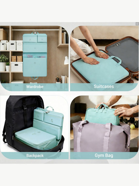 Miss Lulu Travel Suitcases Blue with 4 Wheels