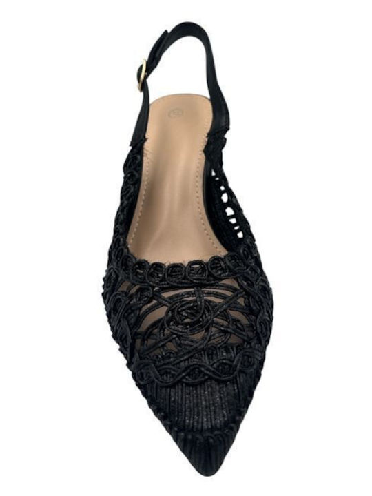 Heels with Strap & Chunky Mid Heel Black