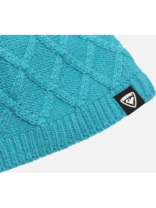 Pom Pom Beanie Unisex Strickmütze in Hellblau