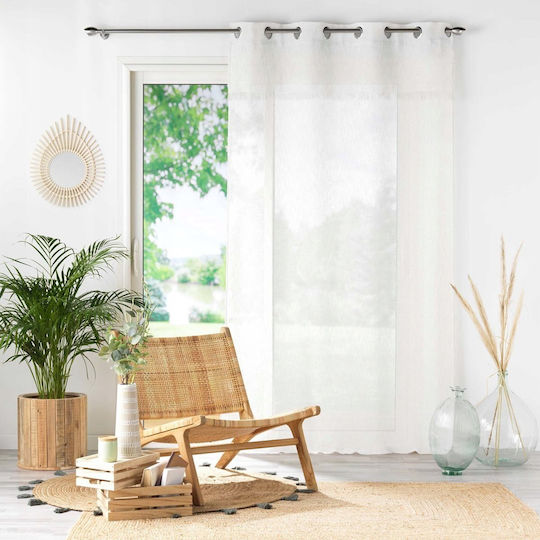 Douceur d'Intérieur Κουρτίνα με Τρουκς Λευκή 140x240εκ.