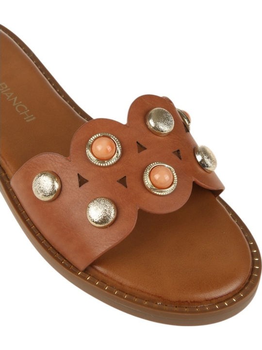 Damen Flache Sandalen Braun