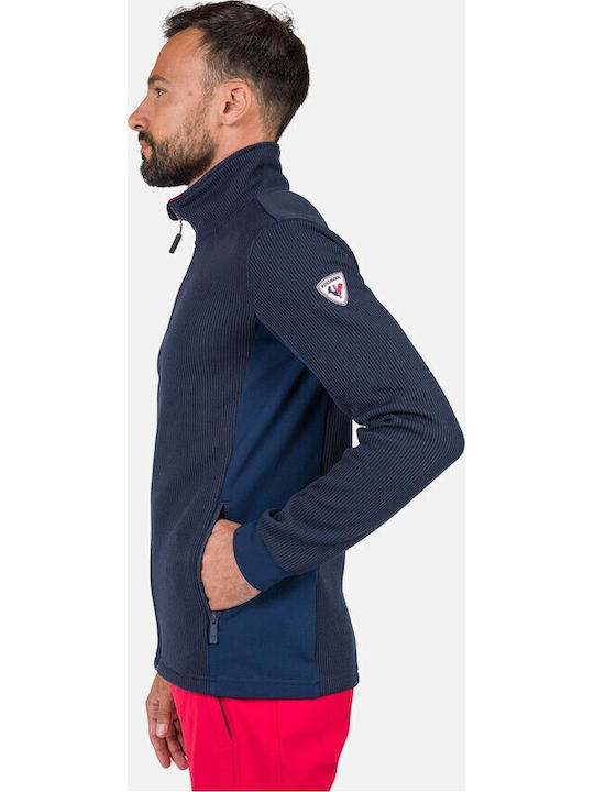 Ανδρική Ζακέτα Fleece με Κουκούλα Navy Μπλε