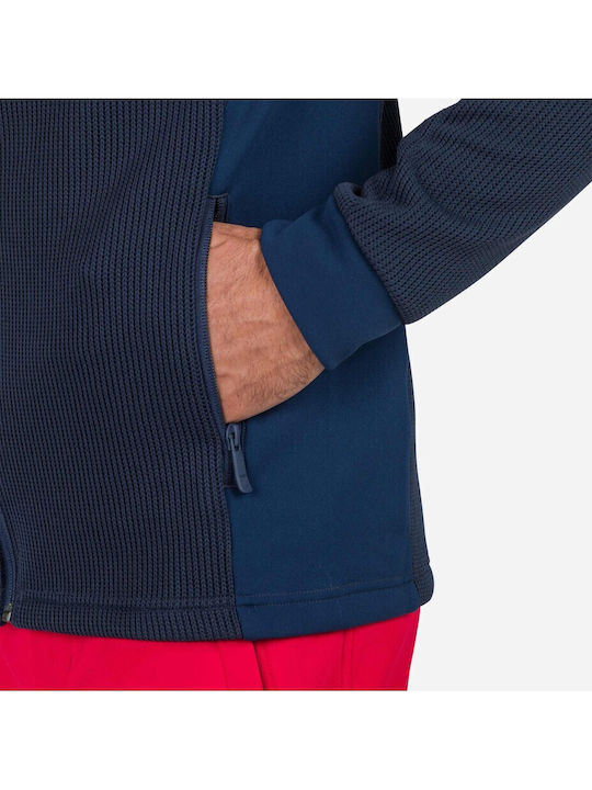 Ανδρική Ζακέτα Fleece με Κουκούλα Navy Μπλε