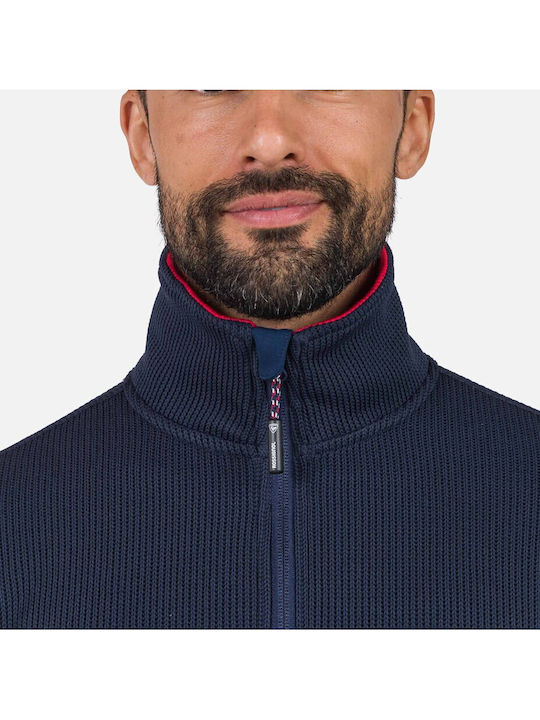 Ανδρική Ζακέτα Fleece με Κουκούλα Navy Μπλε