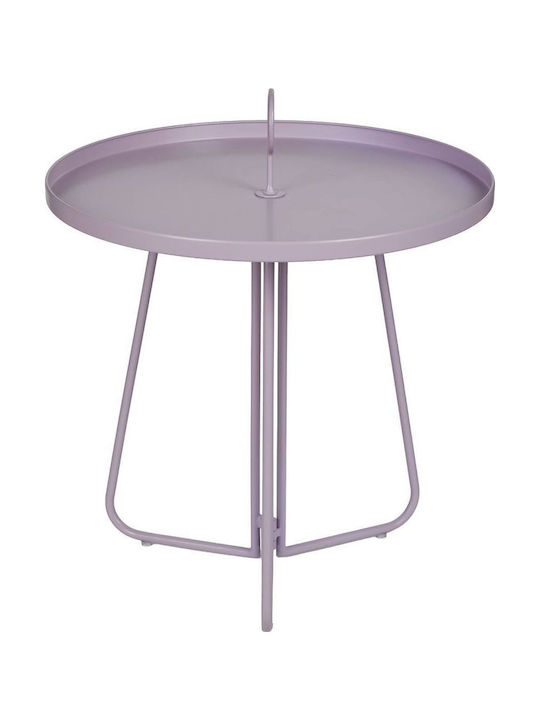 Metal Auxiliary Table for Small Outdoor Spaces Lilac 45x45cm