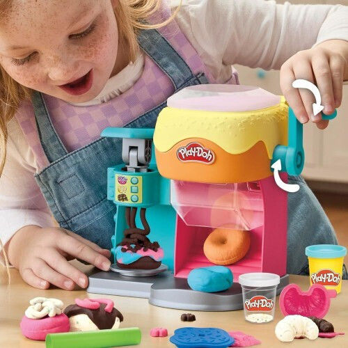 Hasbro Play-Doh Plasticine Donut Drop Shop Game for Age 3 Plus 5 Pieces