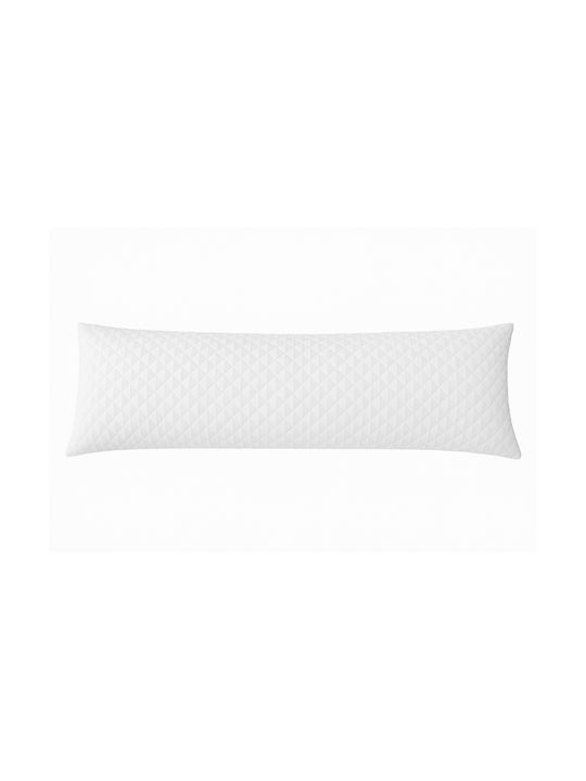 Body Pillow Olive Brown Pillowcase 50×160cm Ultra Sonic Quilted White Ideal for Pregnant Women & Side Sleep
